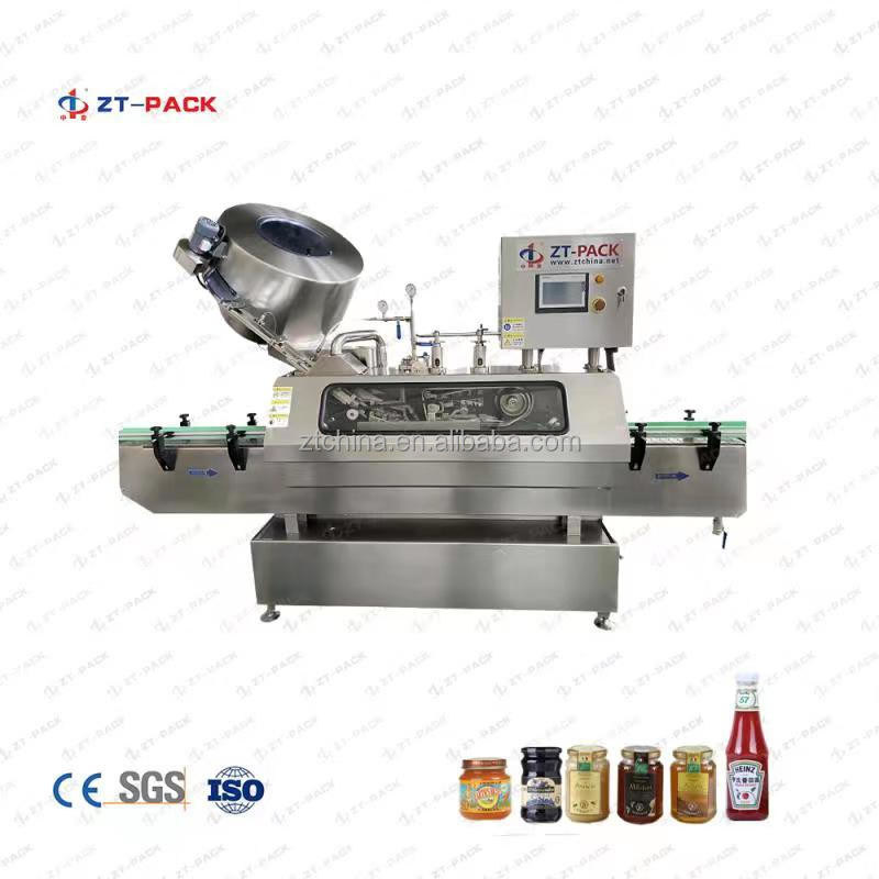 Automatic Glass Jar Vacuum Capper Liquid Sealing Machine Steam Vacuum Capping Machine